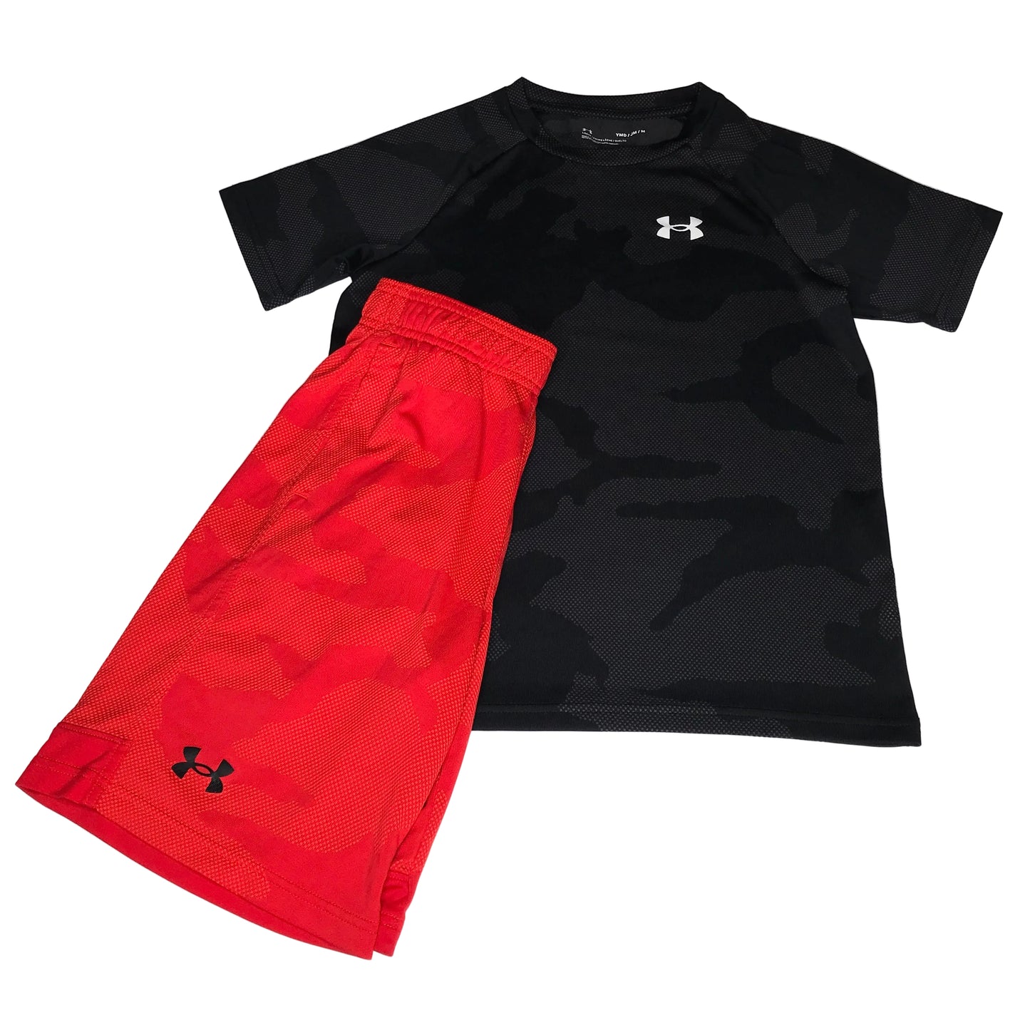 Under Armour Activewear Set Black Red Big Boy Size YMD