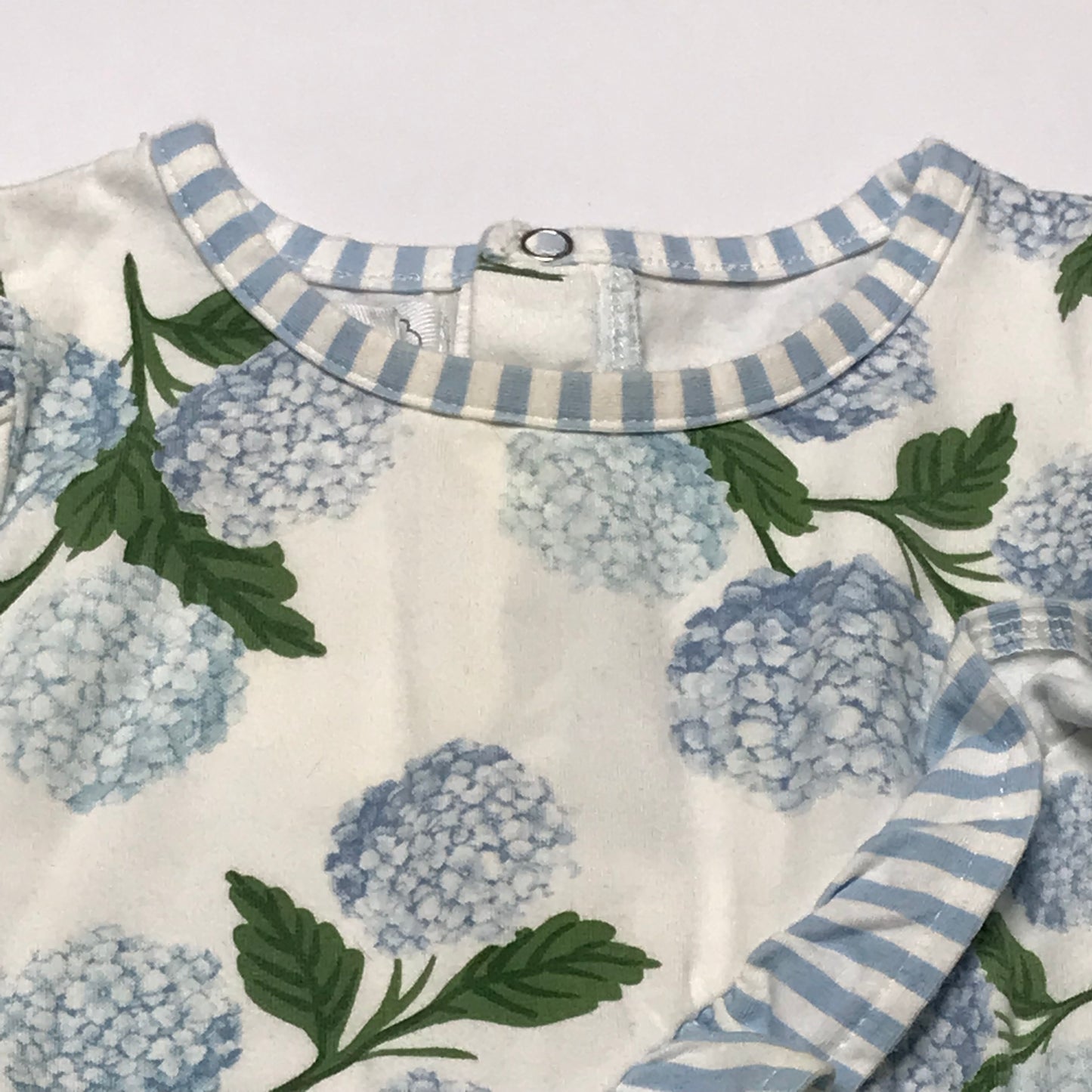 Mudpie Bubble Floral Hydrangea White Blue Baby Girl Size 9-12M