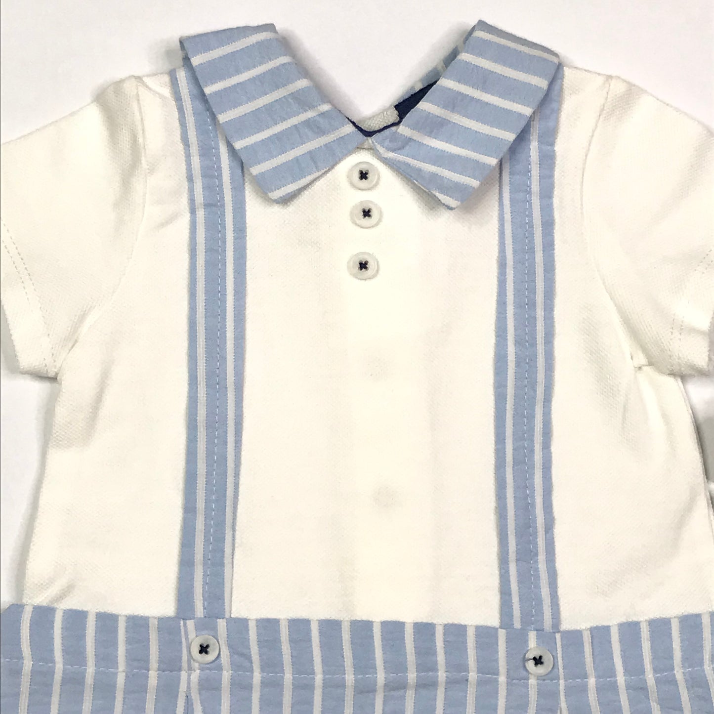 NWT Little Me Shortall Blue White Boys Size 6M