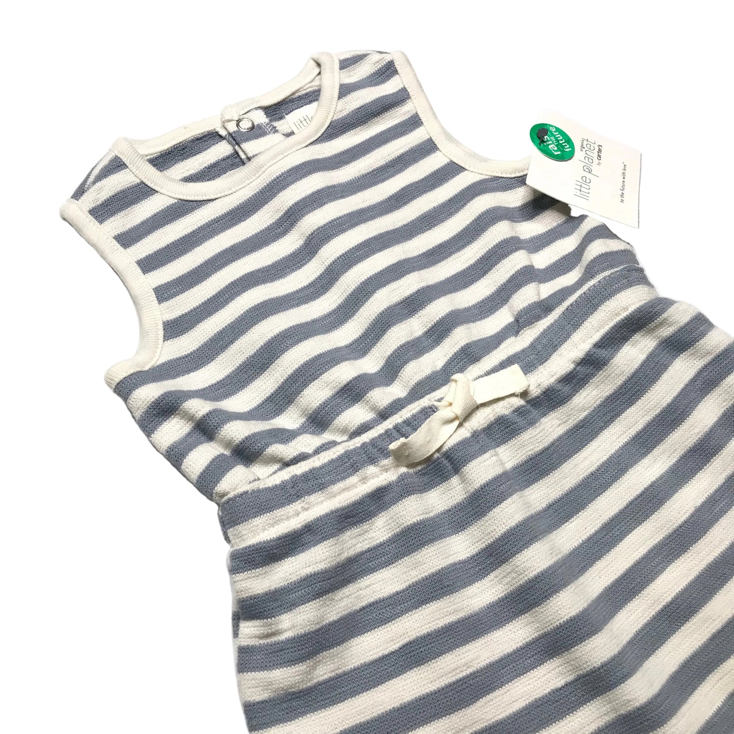 NWT Little Planet Stripe Bubble Romper Baby Girl Size 12M