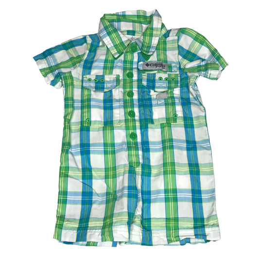 Columbia Bonehead Plaid Shortall Baby Boy Size 0-3M
