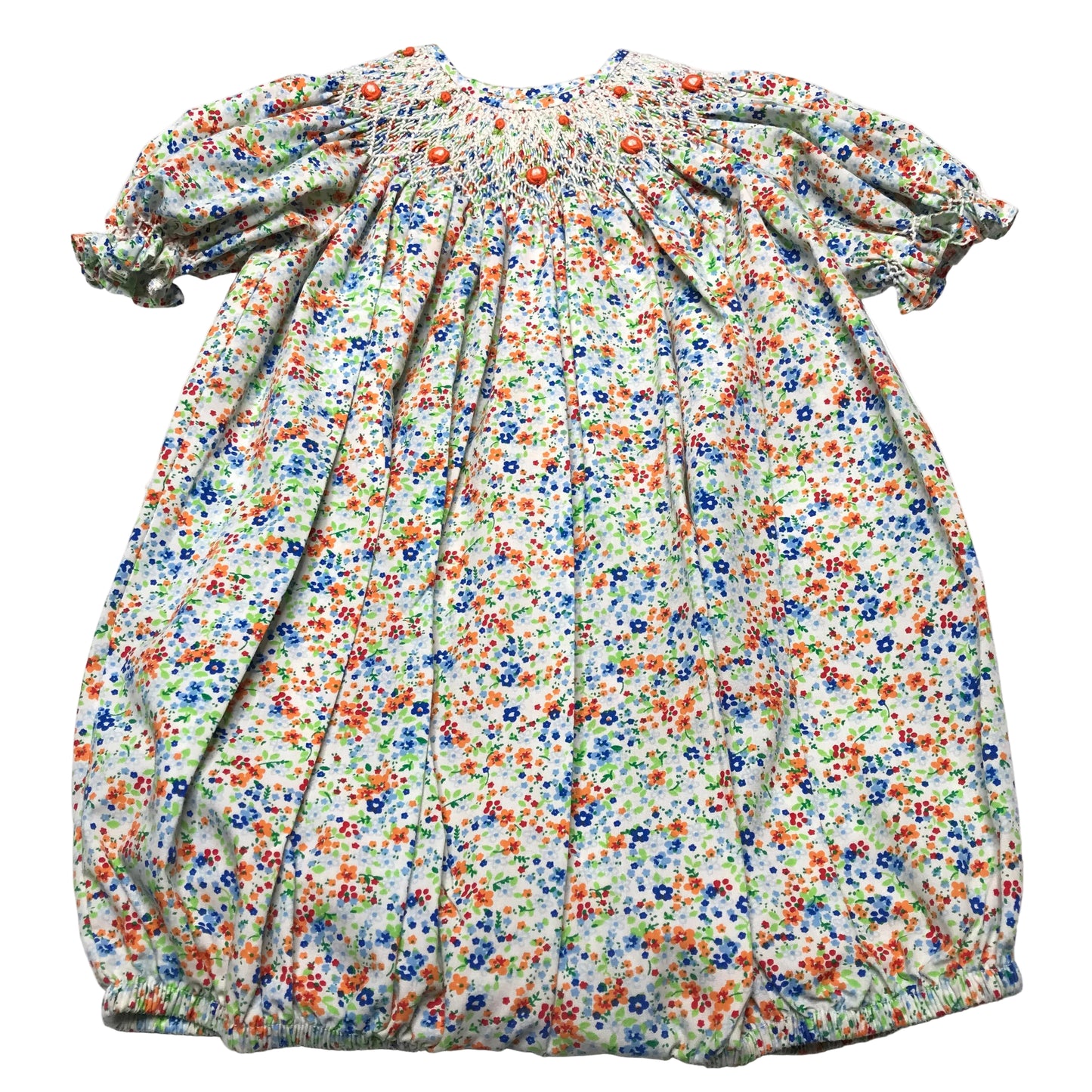 Remember Nguyen Smocked Floral Bubble Baby Girl Size 12M