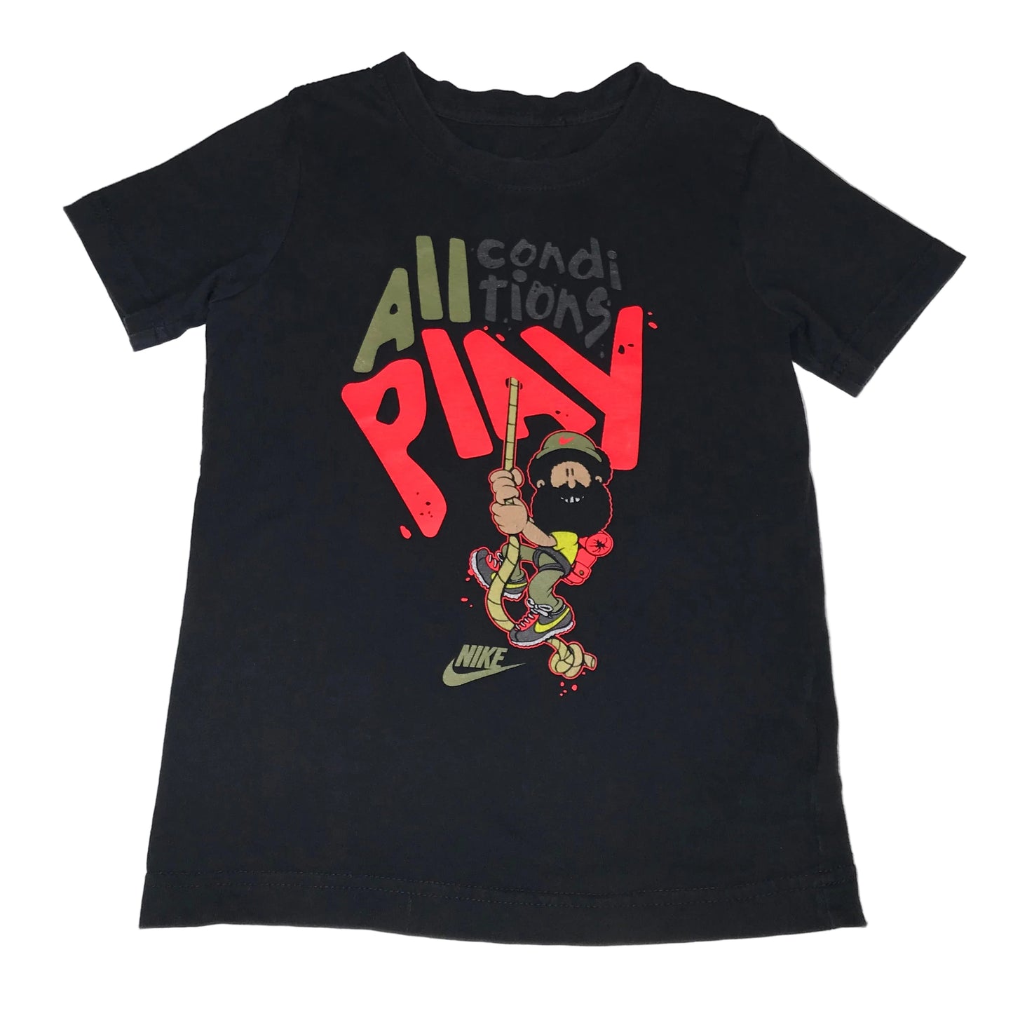 Nike Kids Sportswear Graphic T-Shirt Black Boys Size 7