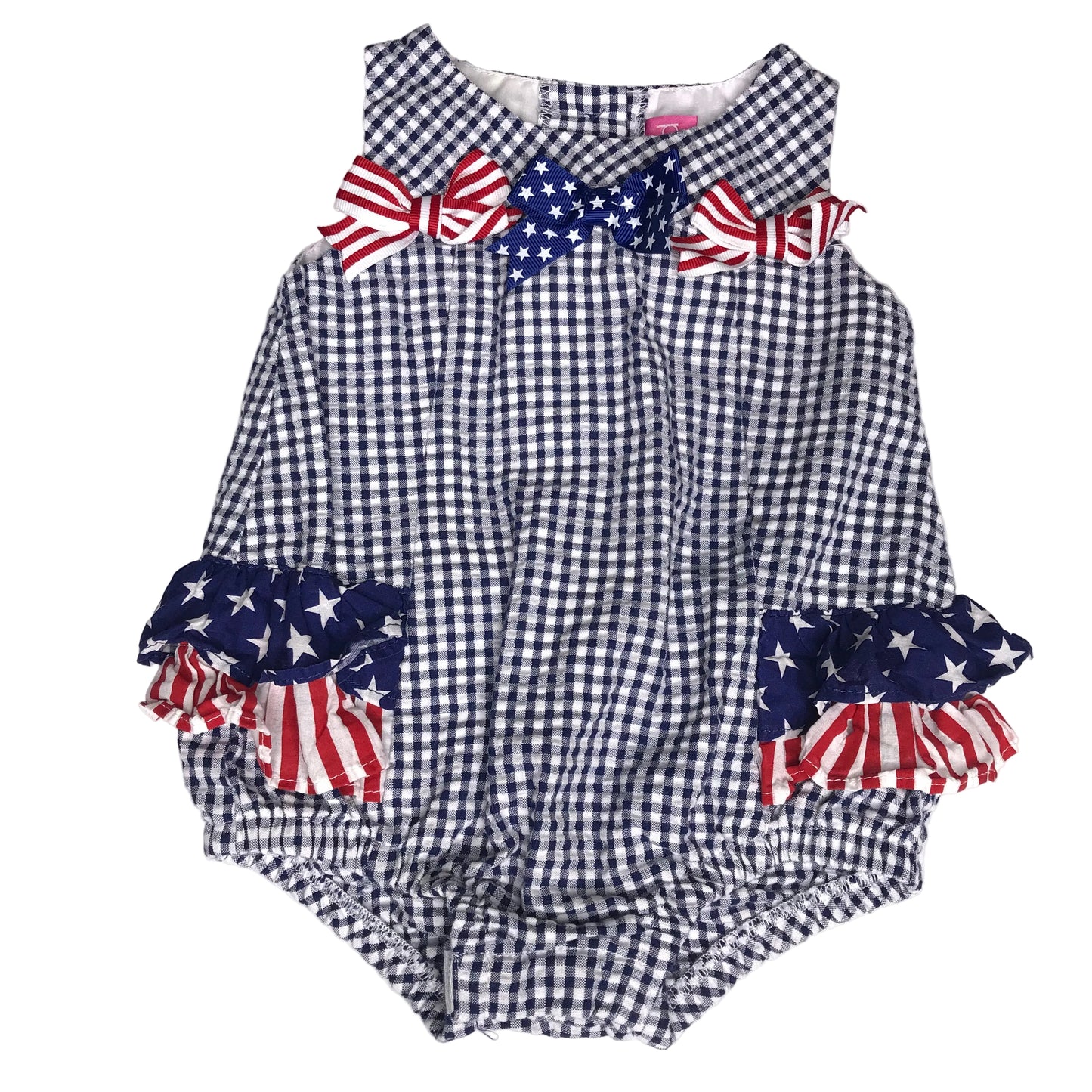 Goodlad Gingham Americana Patriotic Bubble Romper Baby Girl Size 3M
