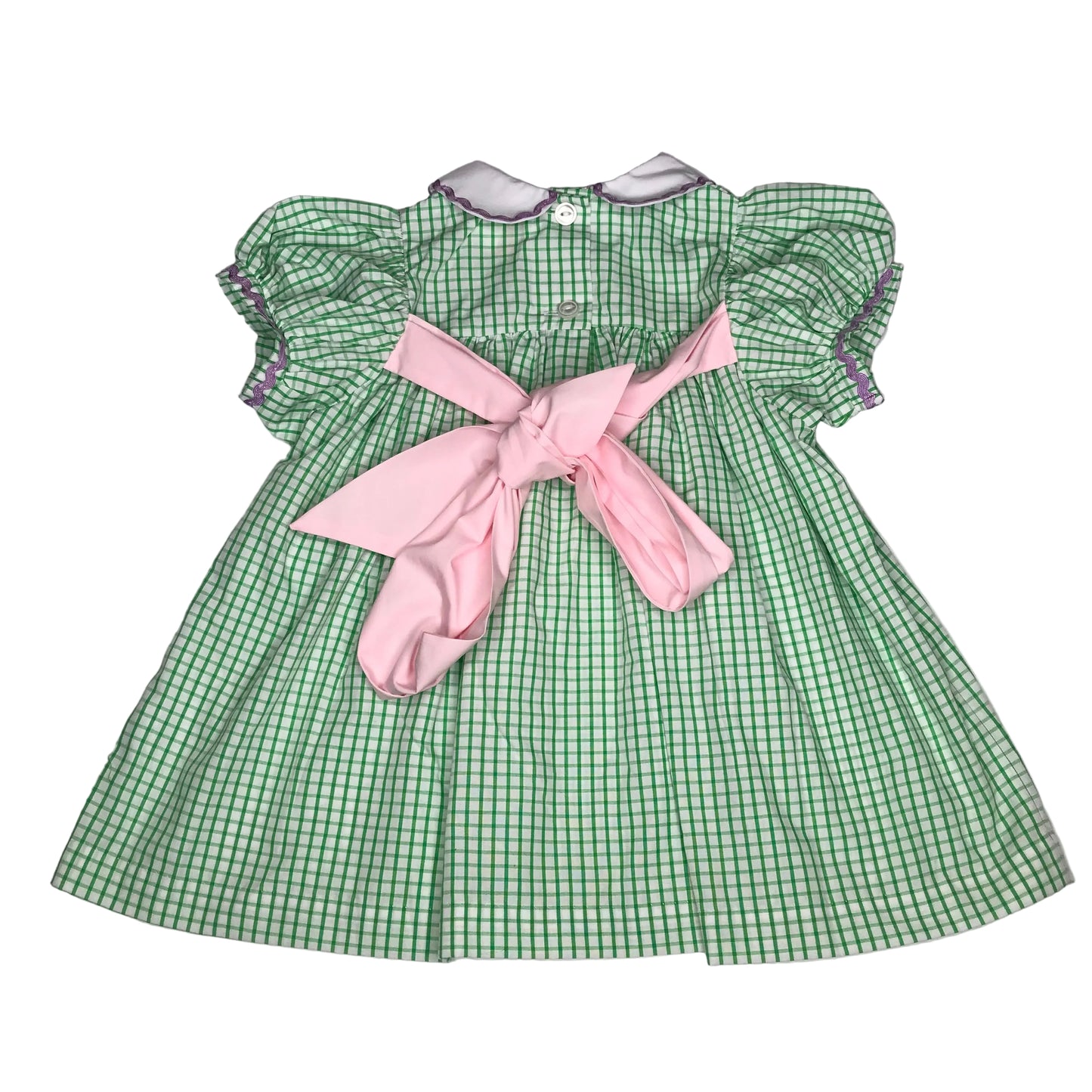 TBBC The Beaufort Bonnet Company Mary Dal Dress WindowPane Baby Girl Size 18/24M