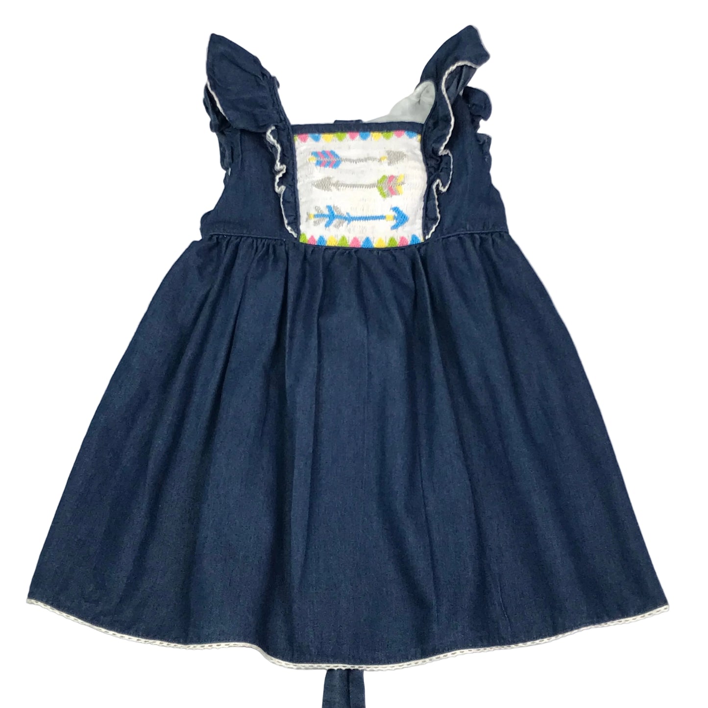 The Smock Hop Denim Smocked Dress Girls Size 4