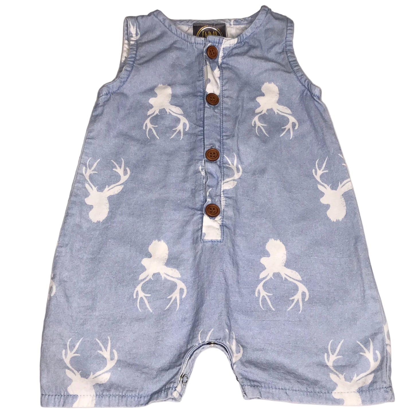 Emma Jean Baby Boy Jon Jon Deer Antler Blue Size 18M