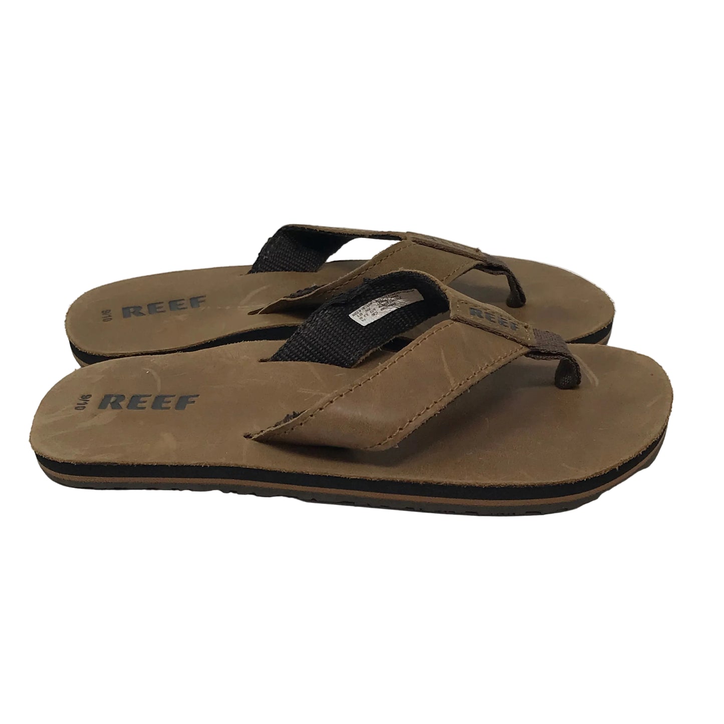 Reef Smoothy Leather Flip Flops Boys Size 9/10
