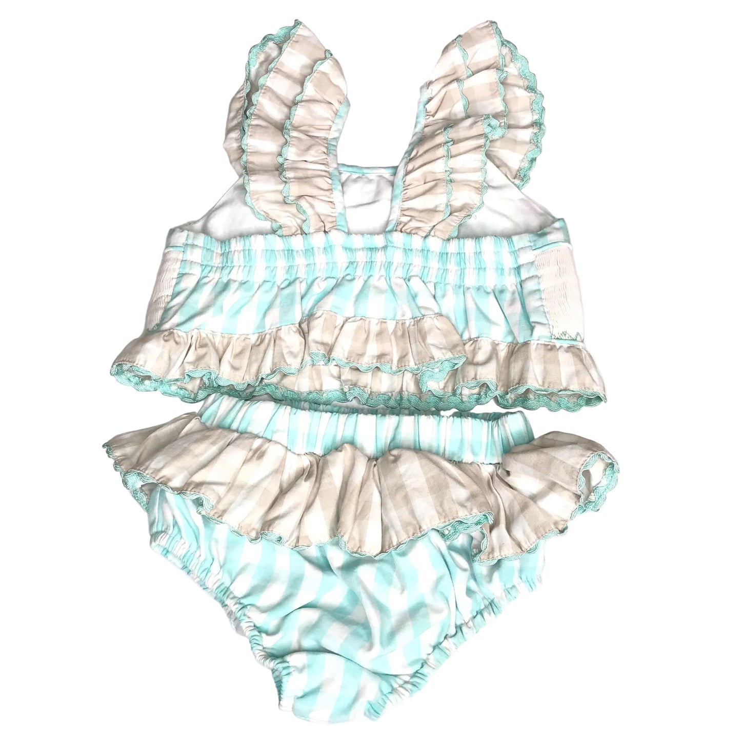 Castles & Crowns Smocked Sand Castle 2 Piece Swim Set Size 4T