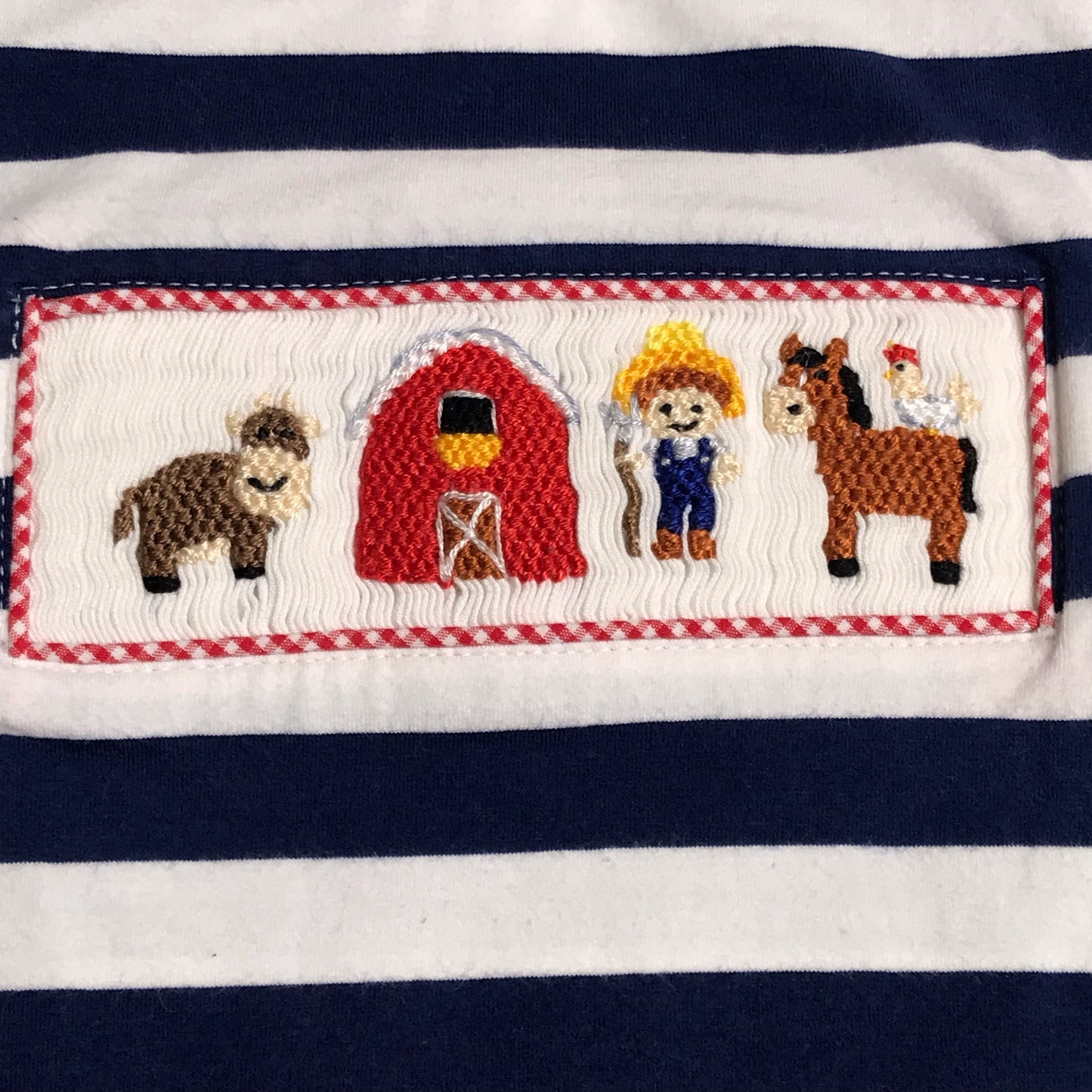 Little Britches Smocked Farm Overalls Striped Boys Size 3M