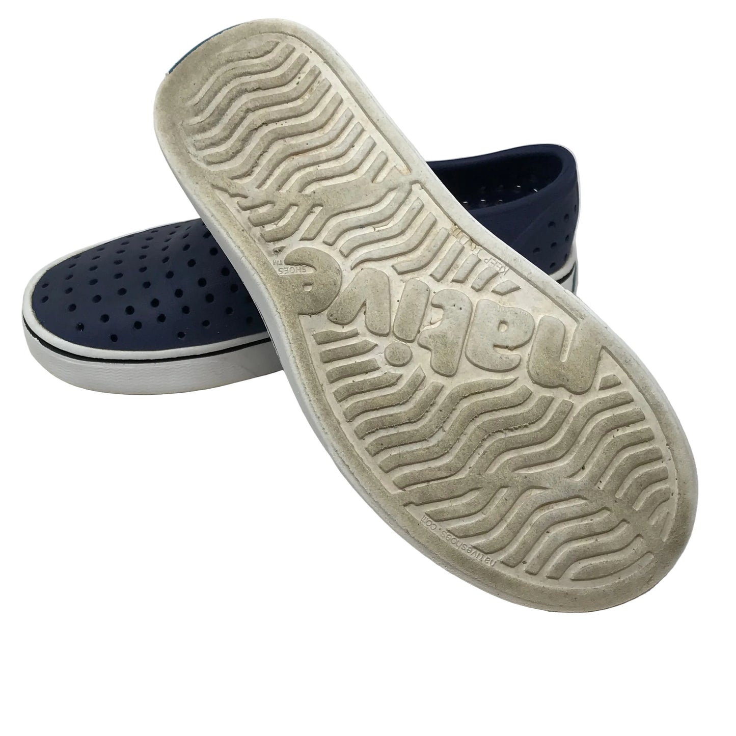 Native Shoes Miles Slip On Sneakers Navy Blue Boy Size J3