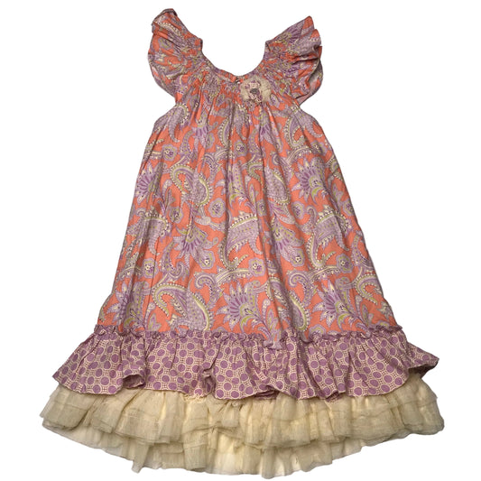 Sam and Sydney Paisley Tulle Dress Multicolored Girl Size 6