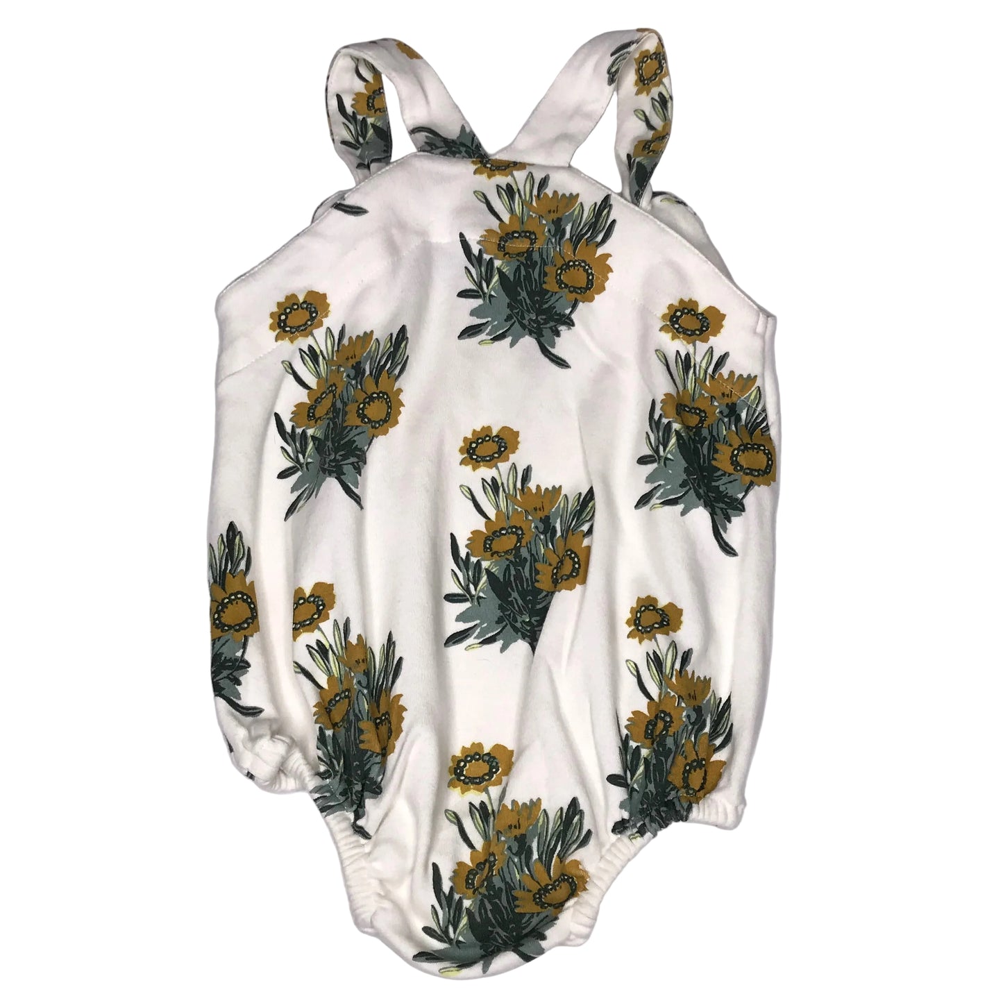 Kate Quinn Floral Calendula Organic Cotton Country Bubble Romper Girl Size 18-24M