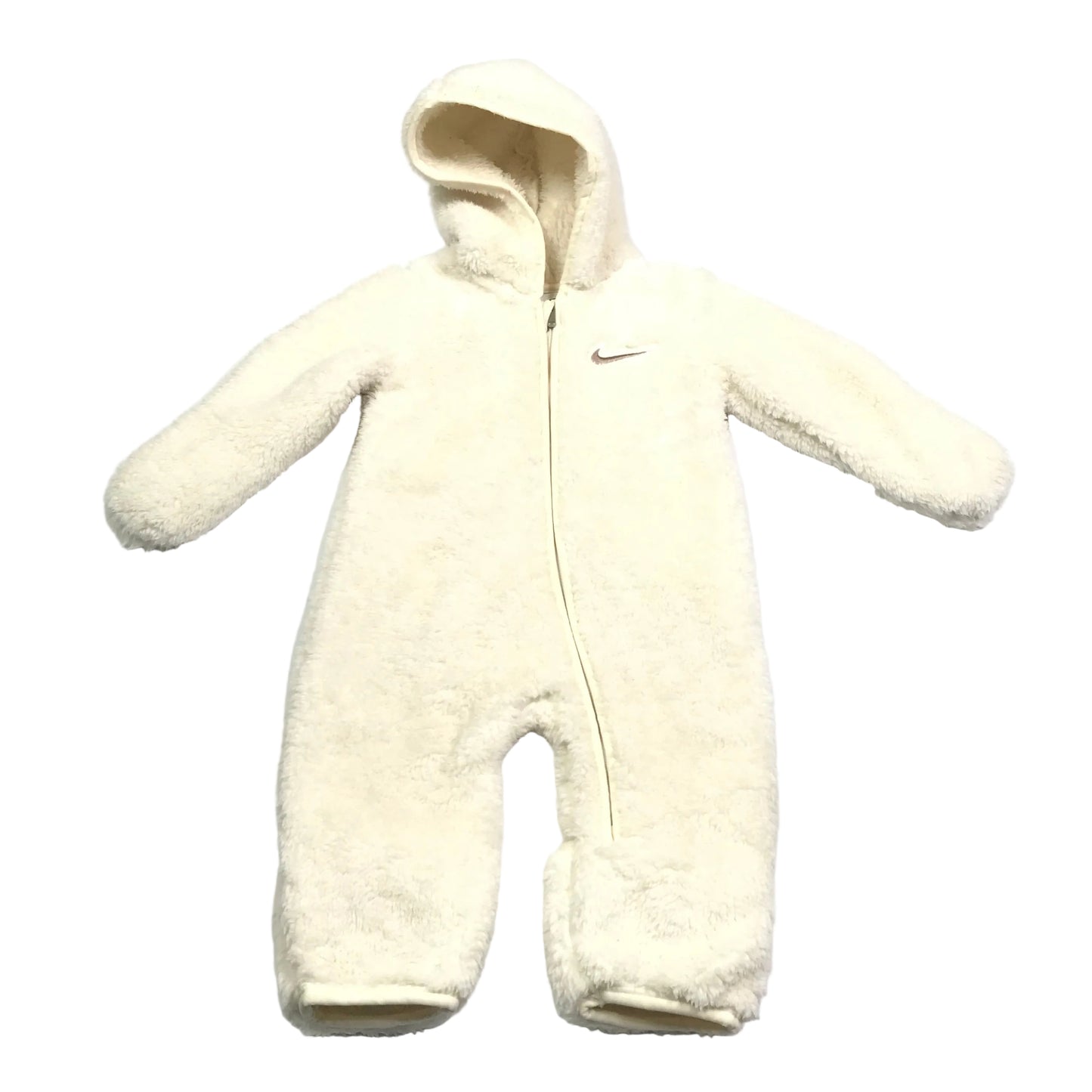 Nike Baby Hooded Sherpa Coverall Ivory Unisex Size 6M