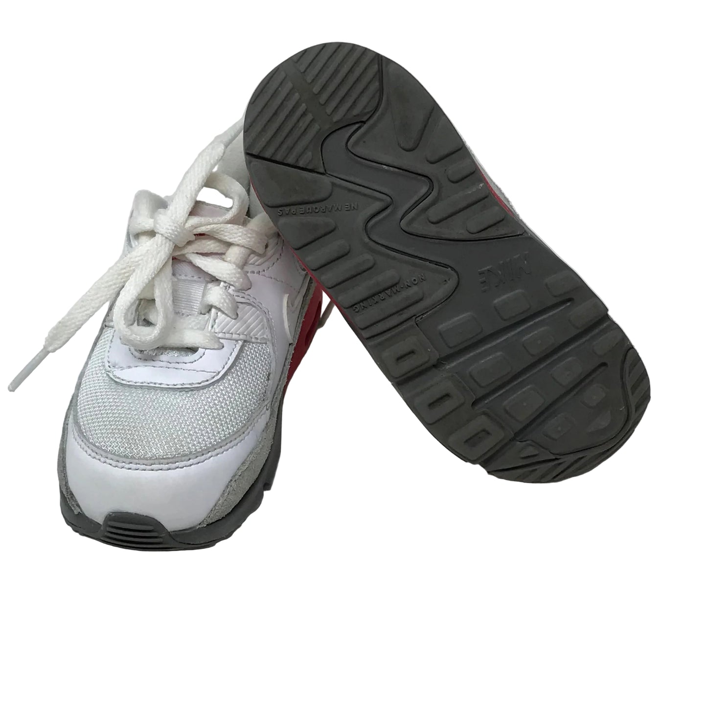 Nike Air Max 90 Toddler Kids Sneakers White Flat Pewter Size 8C