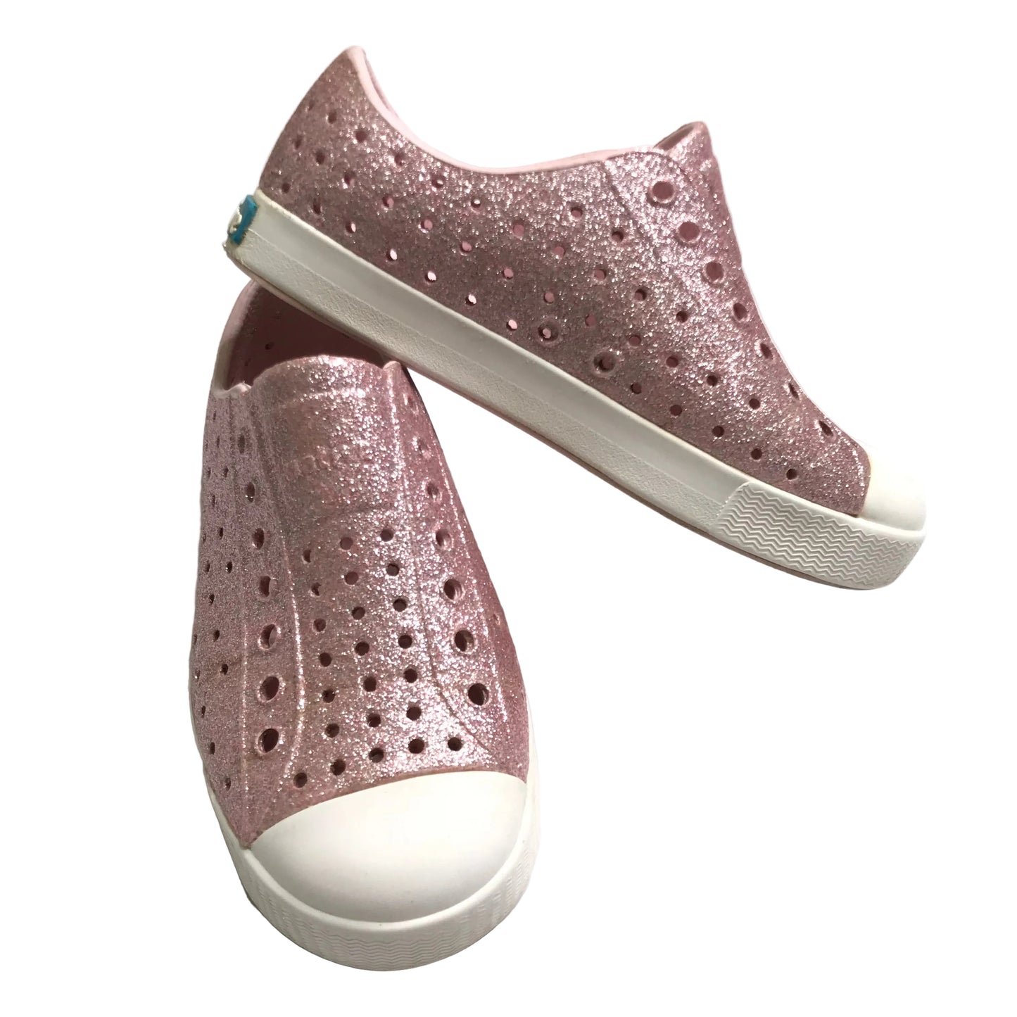 Native Jefferson Slip On Waterproof Sneakers Shoes Pink Glitter Girl Shoes Size C12