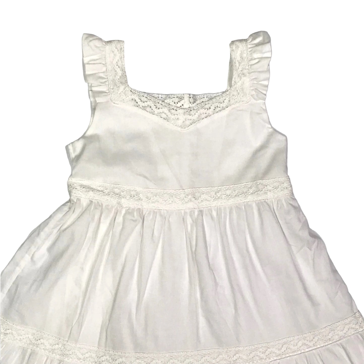 Strasburg White Lace Ruffle Tiered Maxi Dress Girls Size 3