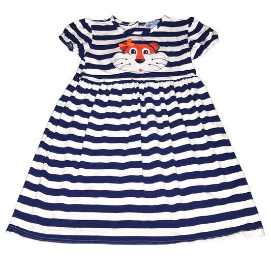 Aubie Auburn Tigers Girl Striped Navy Blue Size 6