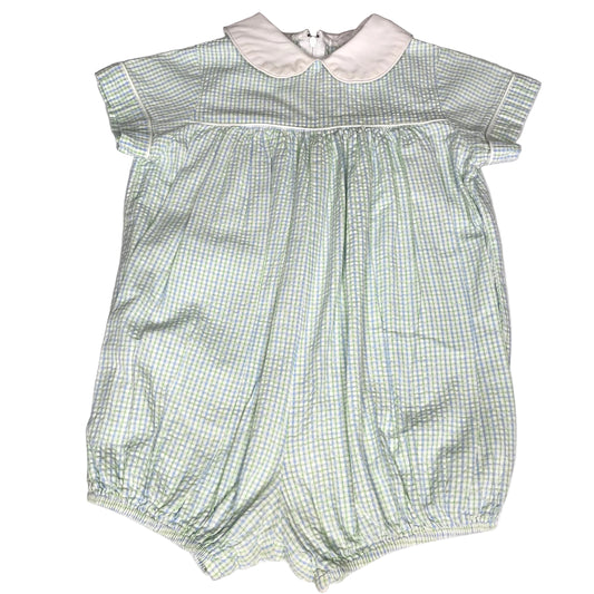 Daisies & Doodlebugs Micro Check Bubble Blue Green Baby Boy Size 2T