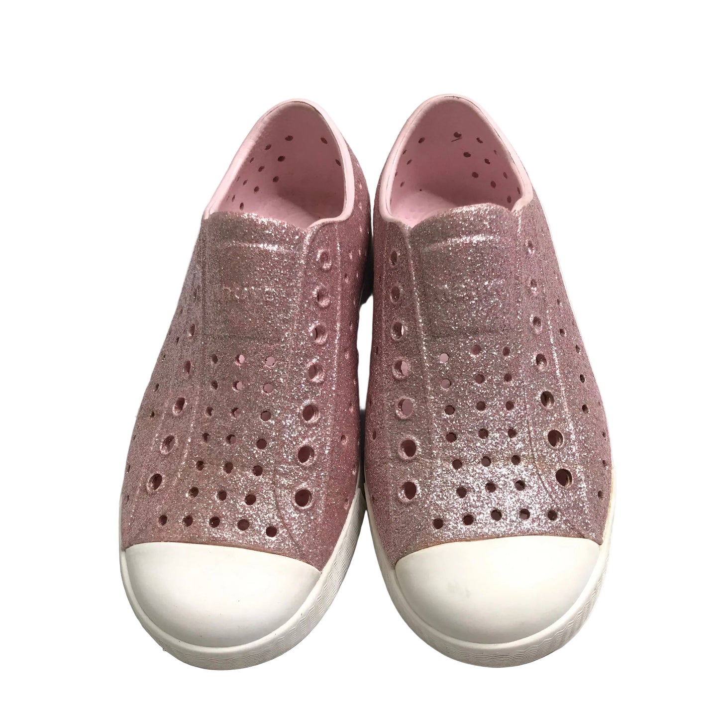 Native Jefferson Slip On Waterproof Sneakers Shoes Pink Glitter Girl Shoes Size C12