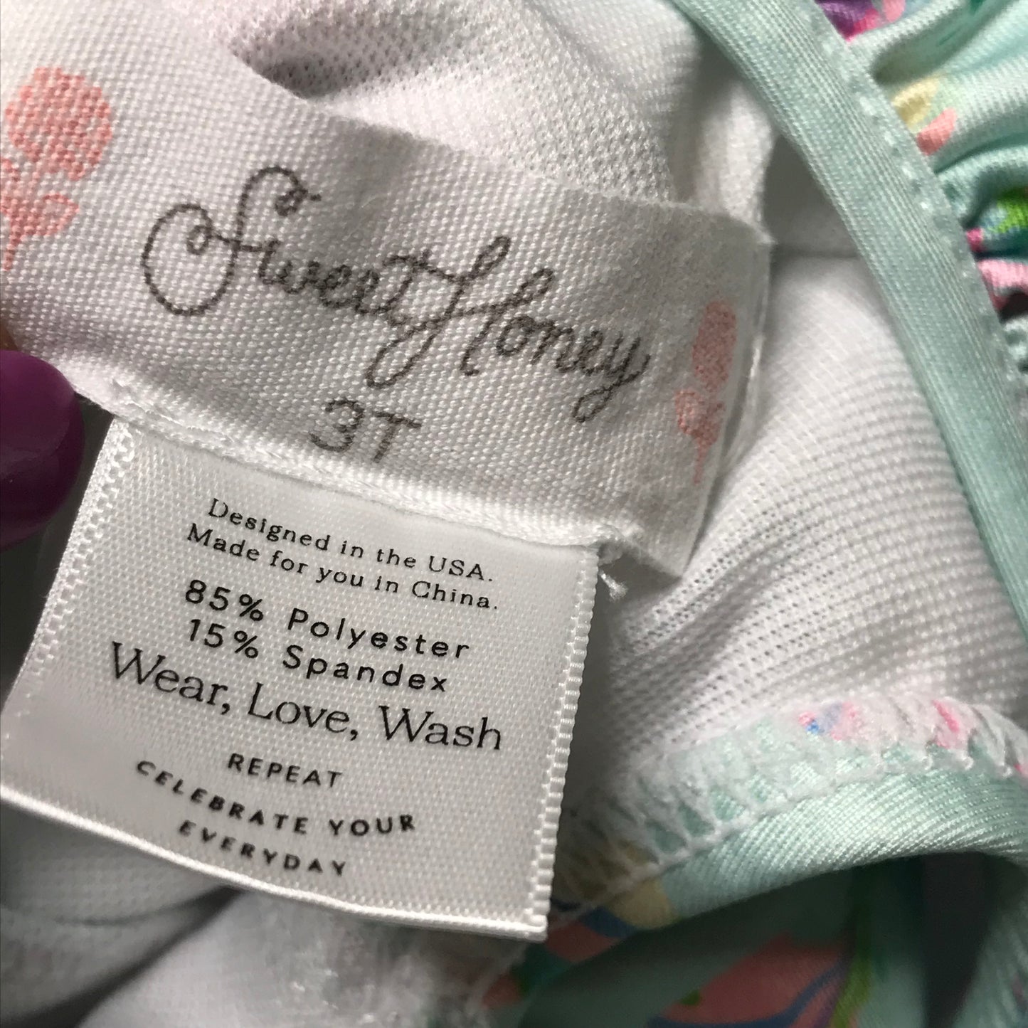 SweetHoney Leo Peplum Skirted One Piece Swimsuit Girl Size 3T