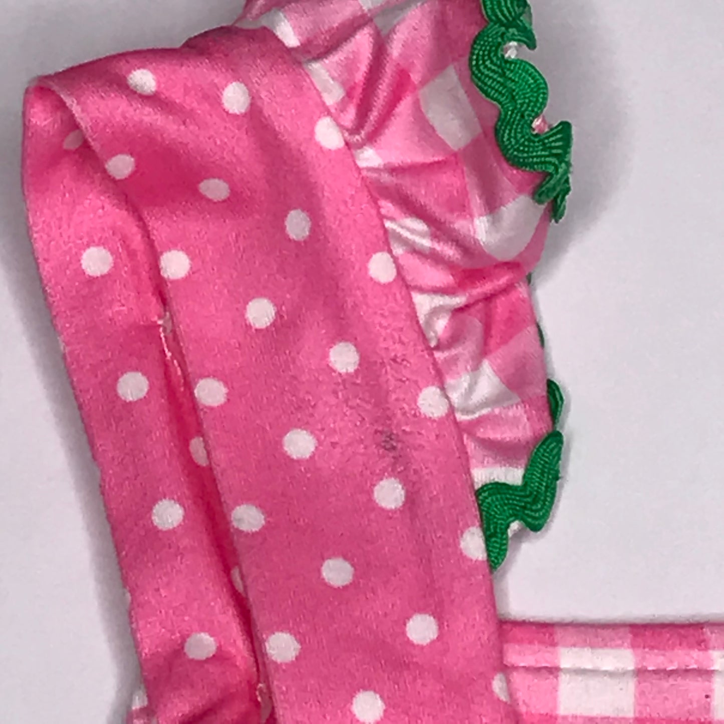 Marie Nicole Gingham Strawberries Bubble Romper Pink White Girl Size 0-3M