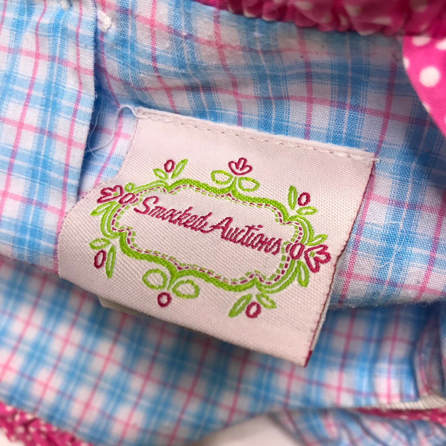 Smocked Auctions Smocked Bubble Cupcake Plaid Multicolor Girl Size 24M