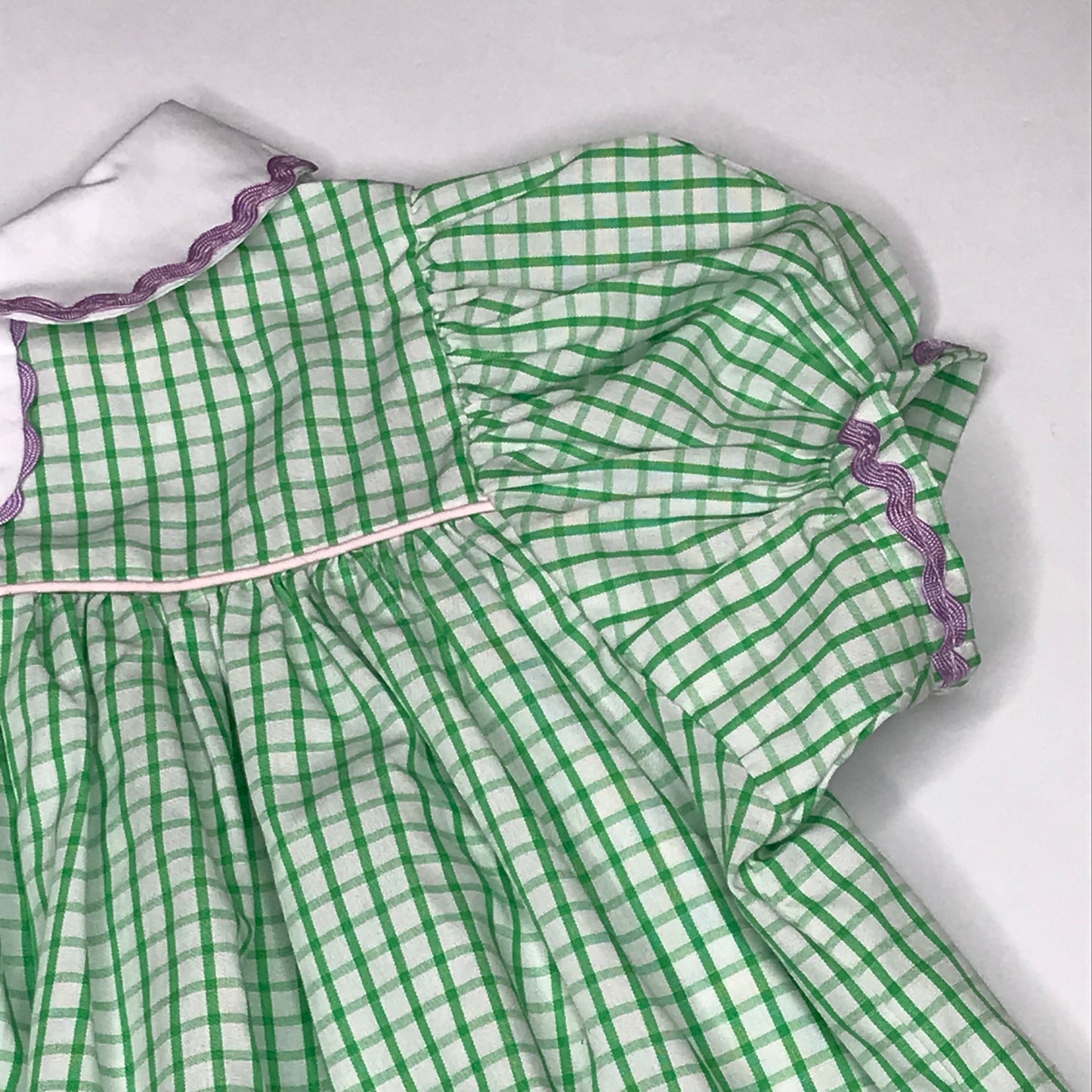 TBBC The Beaufort Bonnet Company Mary Dal Dress WindowPane Baby Girl Size 18/24M