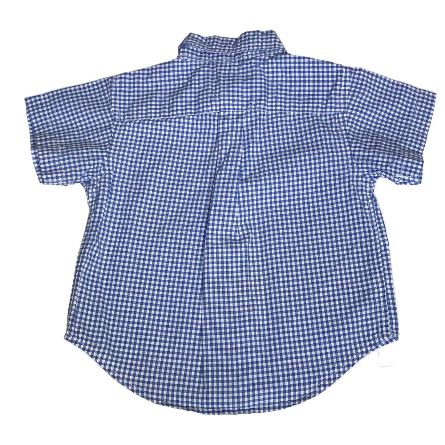 Polo Ralph Lauren Baby Boy Checkered Button Down Shirt Blue White Size 12M