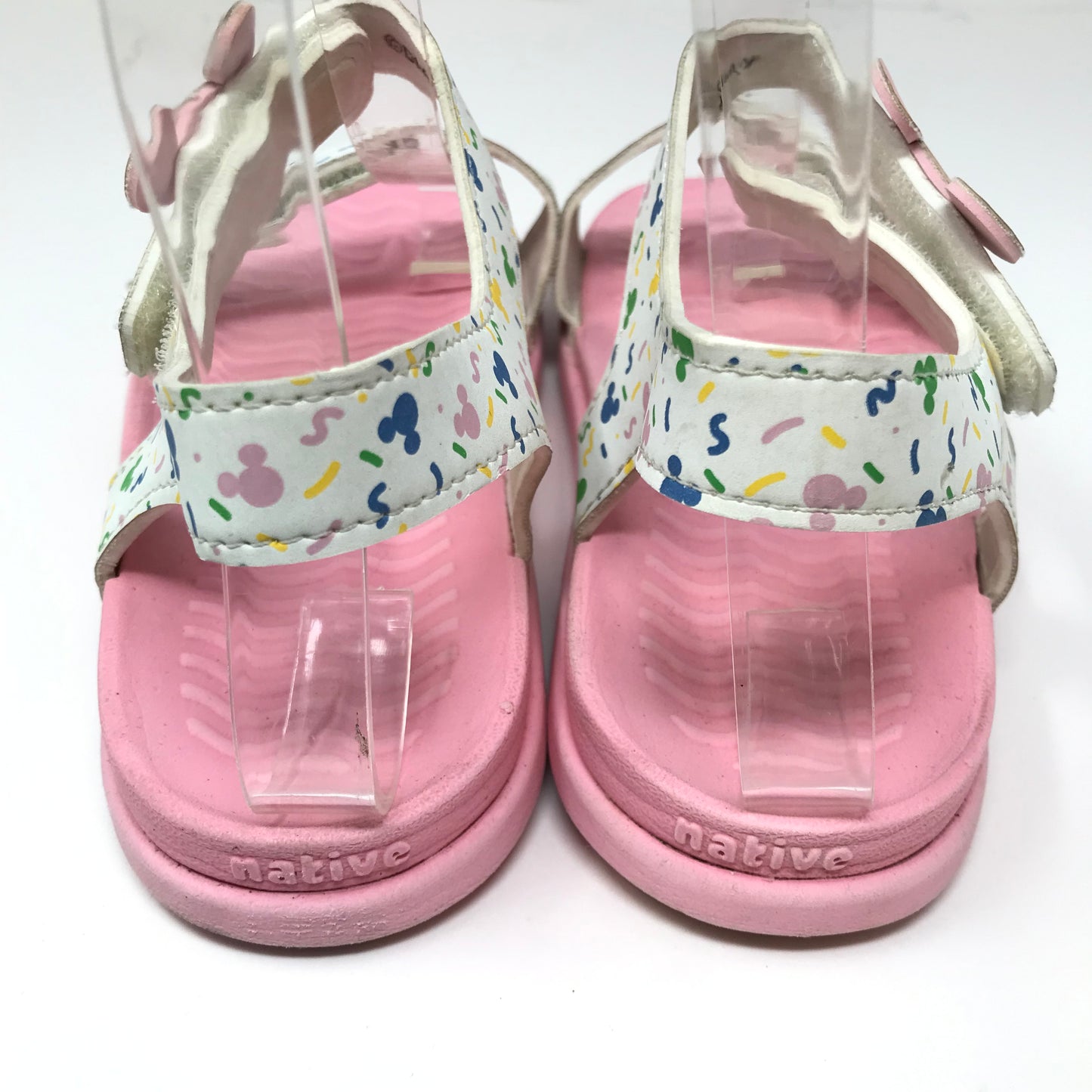Native Charley Mickey Mouse Confetti Sandals Girls Size 3