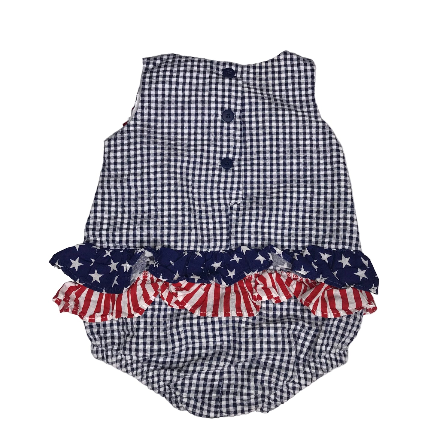 Goodlad Gingham Americana Patriotic Bubble Romper Baby Girl Size 3M