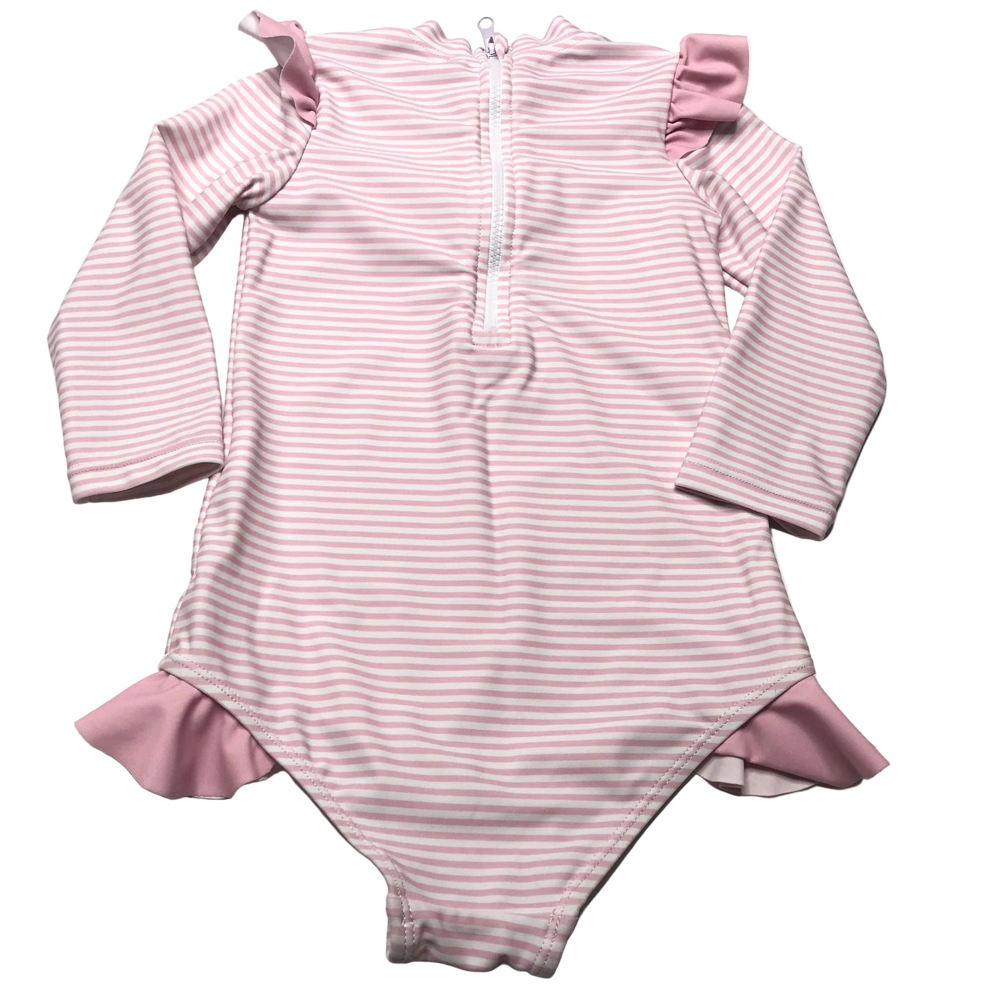 Cecil & Lou Seersucker Stripe Pink White One Piece Swimsuit Girl Size 3T