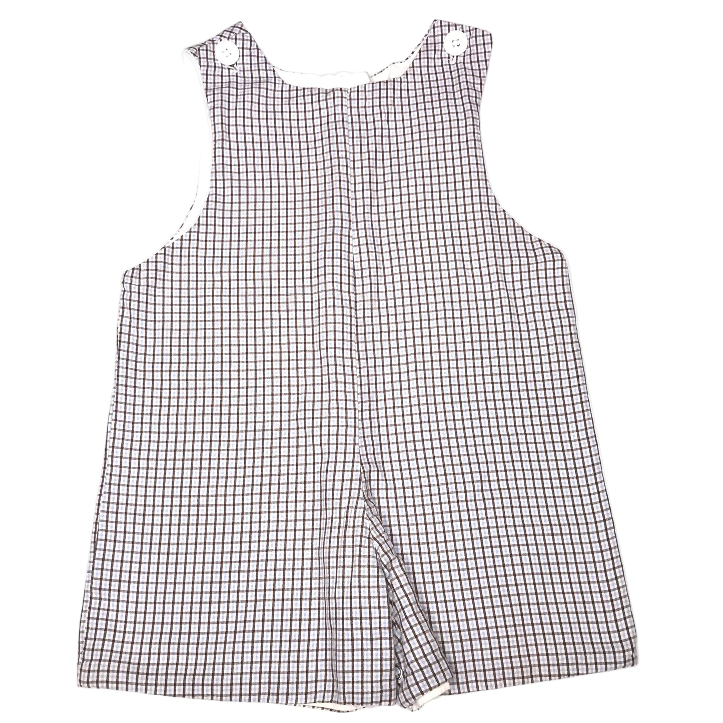 Handmade Jon Jon Plaid Brown White Baby Boy Size 12M