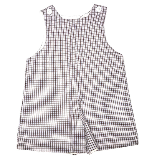 Handmade Jon Jon Plaid Brown White Baby Boy Size 12M
