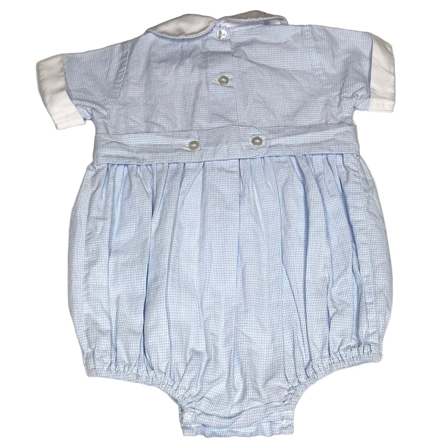 Anavini Smocked Dragonfly Unisex Bubble Blue White Baby Size 9M
