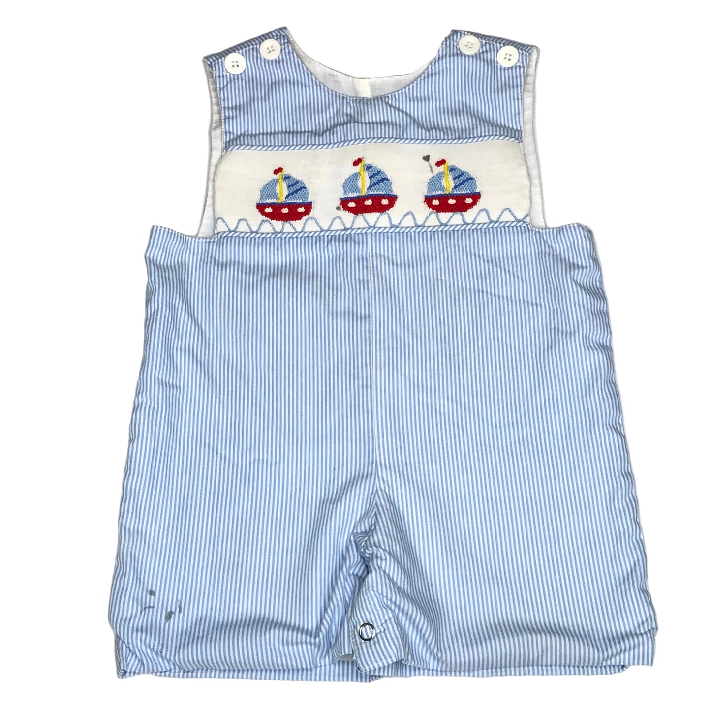 Remember Nguyen Baby Boy Smocked Sailboat Jon Jon Size 18M