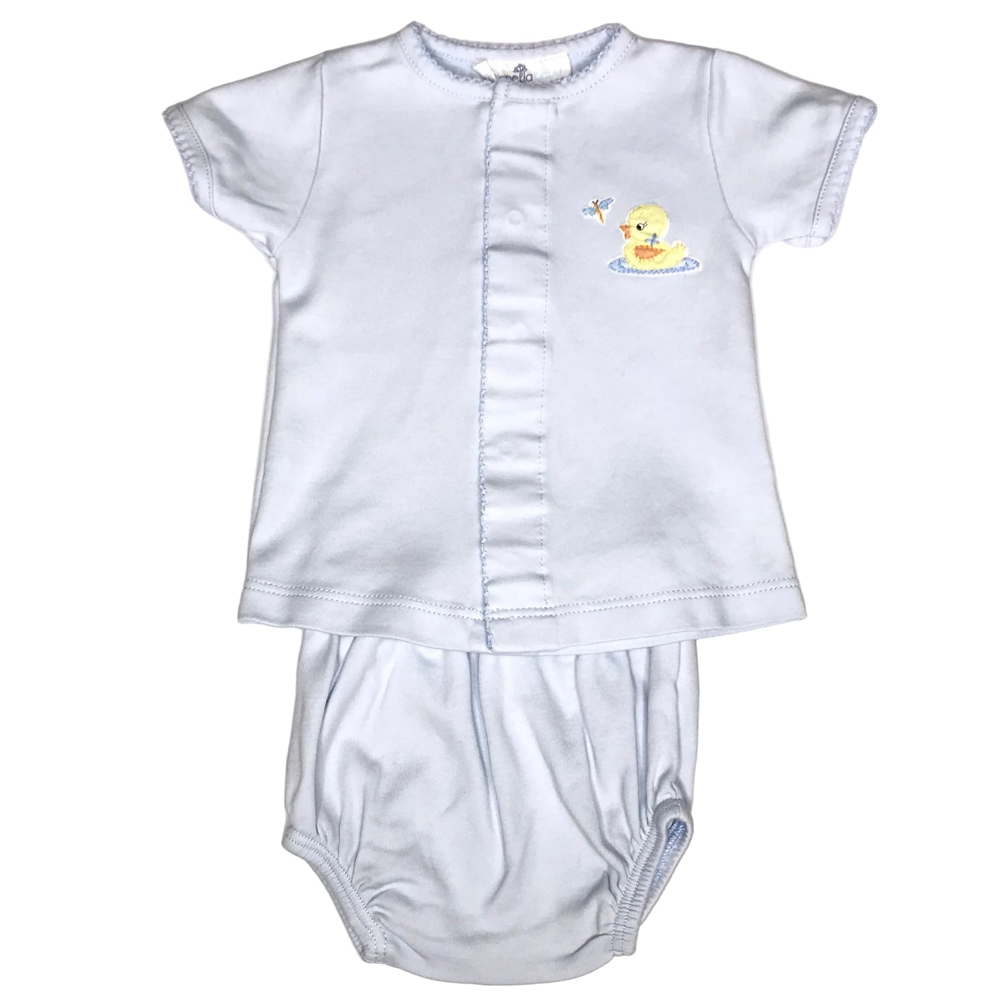 Magnolia Baby Diaper Set Yellow Duck Embroidered Blue Boy Size 6M