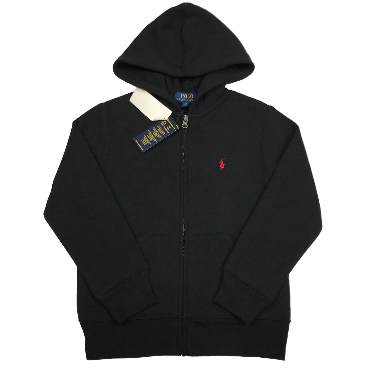 Polo Ralph Lauren Full Zip Hoodie Black Boys Size S(8) NWT