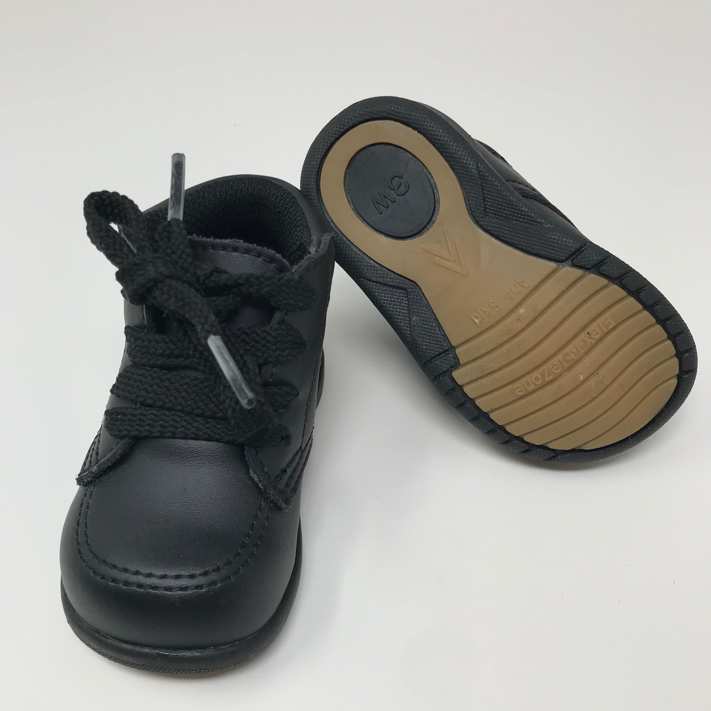 Shoe Dept. Lace Up Oxford Shoes Black Boy Size 3W