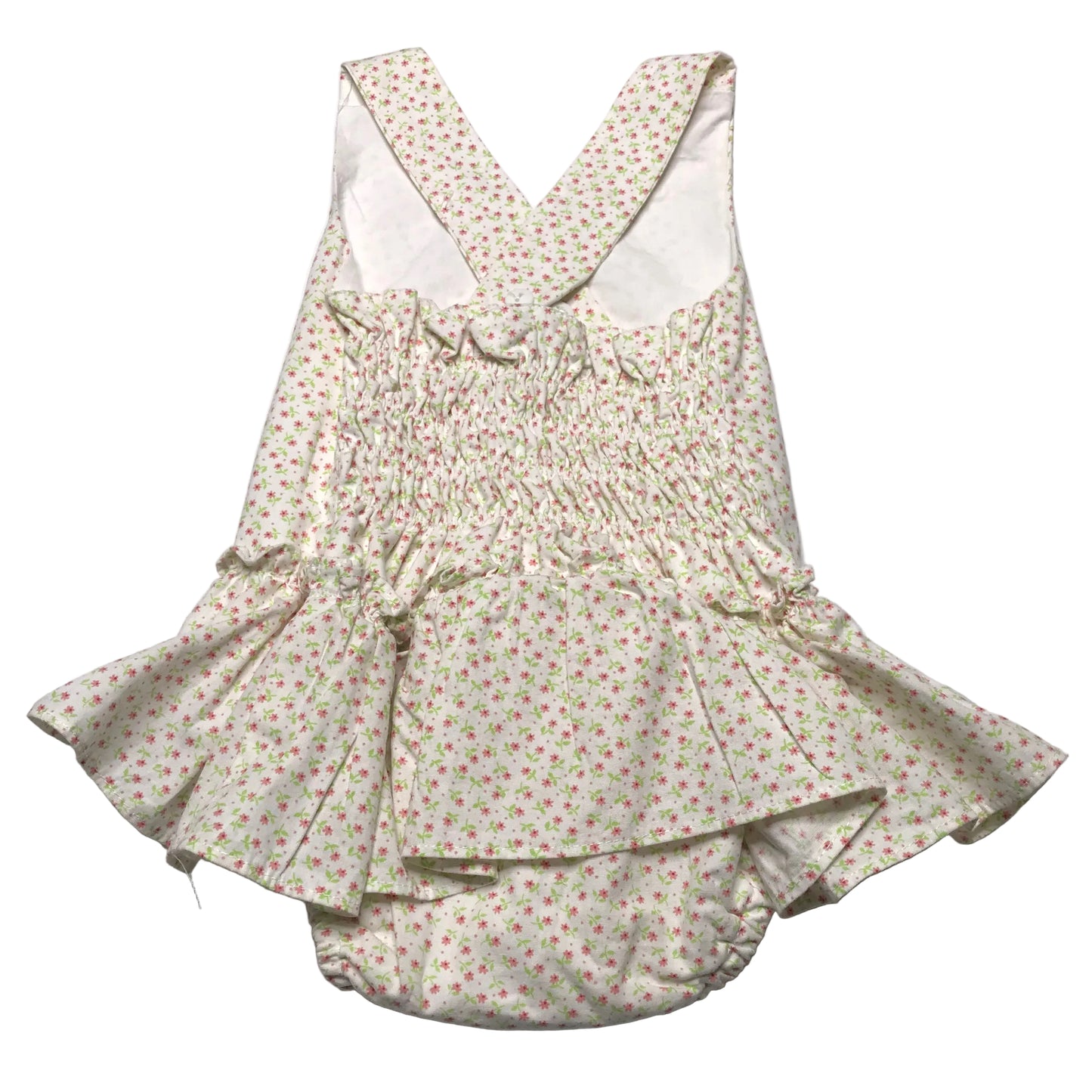 Lime Green Floral Bubble One Piece White Pink Girl Size 2T