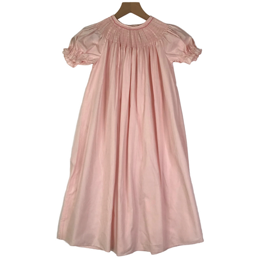 Sew Beautiful Smockable “ Ready to Smock” Bishop Dress Girls Size 6Y Pink