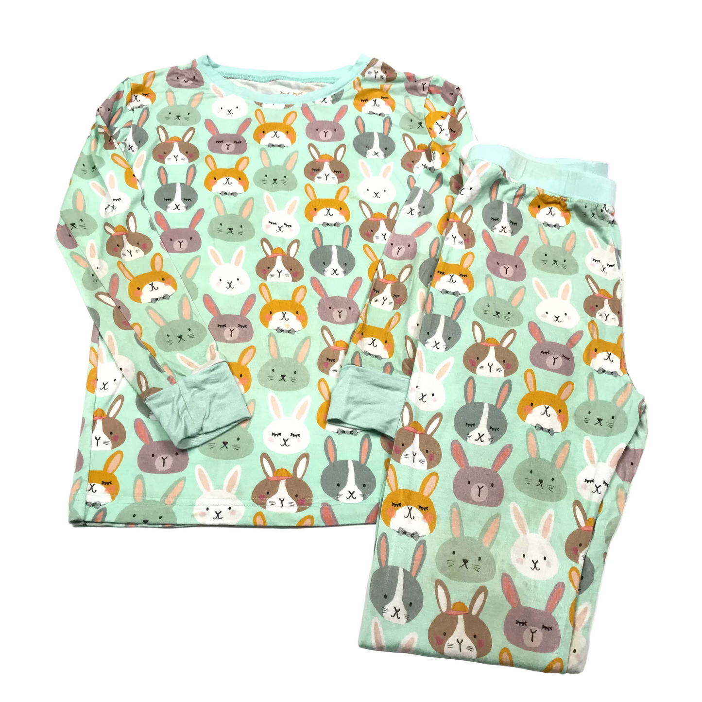 Little Sleepies Bamboo Red Rabbit Pajamas Unisex Size 7/8