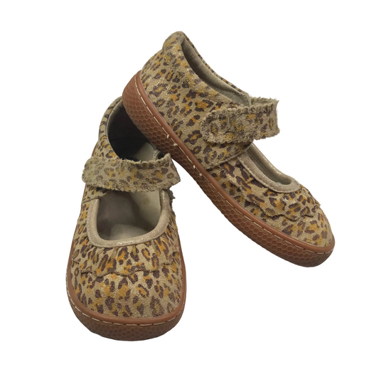 Livie & Luca Ruche Mary Jane Leopard Shimmer Shoes Girls Size 11