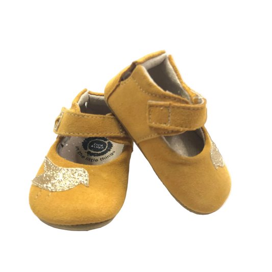 Livie & Luca Pio Pio Yellow Mary Janes Shoes Girls Size 0-6M NEW