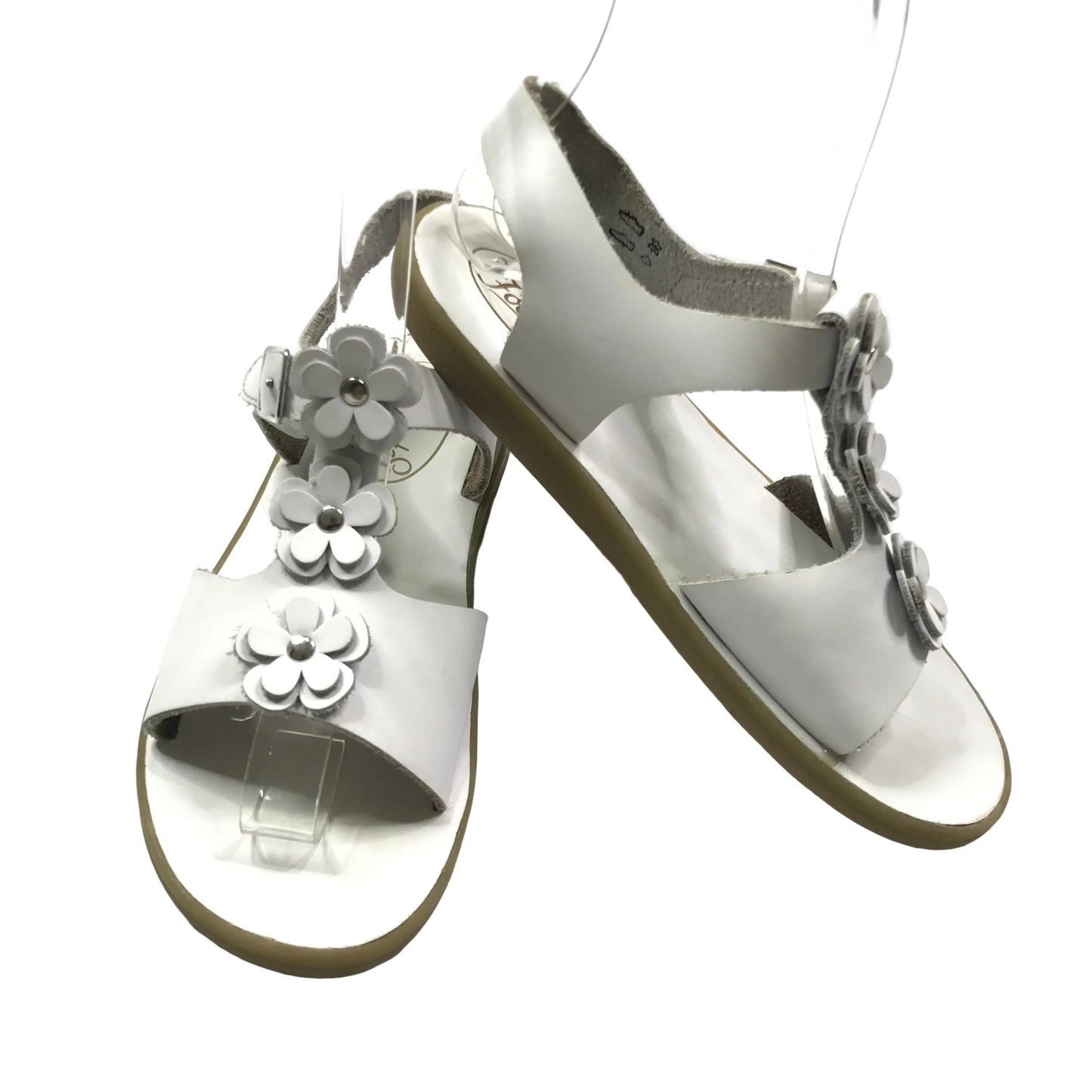 Footmates Jasmine Floral Sandals White Shoes Girls Size 1