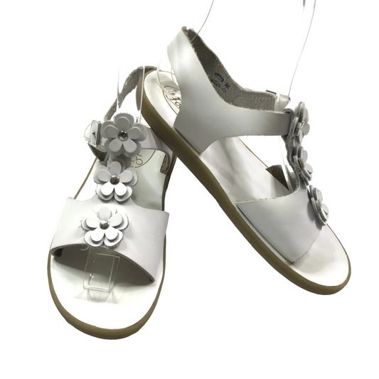 Footmates Jasmine Floral Sandals White Shoes Girls Size 1