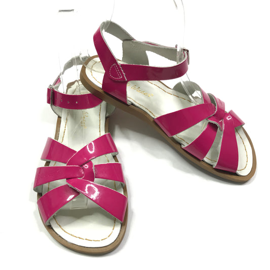 Sun-San Salt Water Original￼Shiny Fuchsia Sandals Shoes Big Girls Size 4