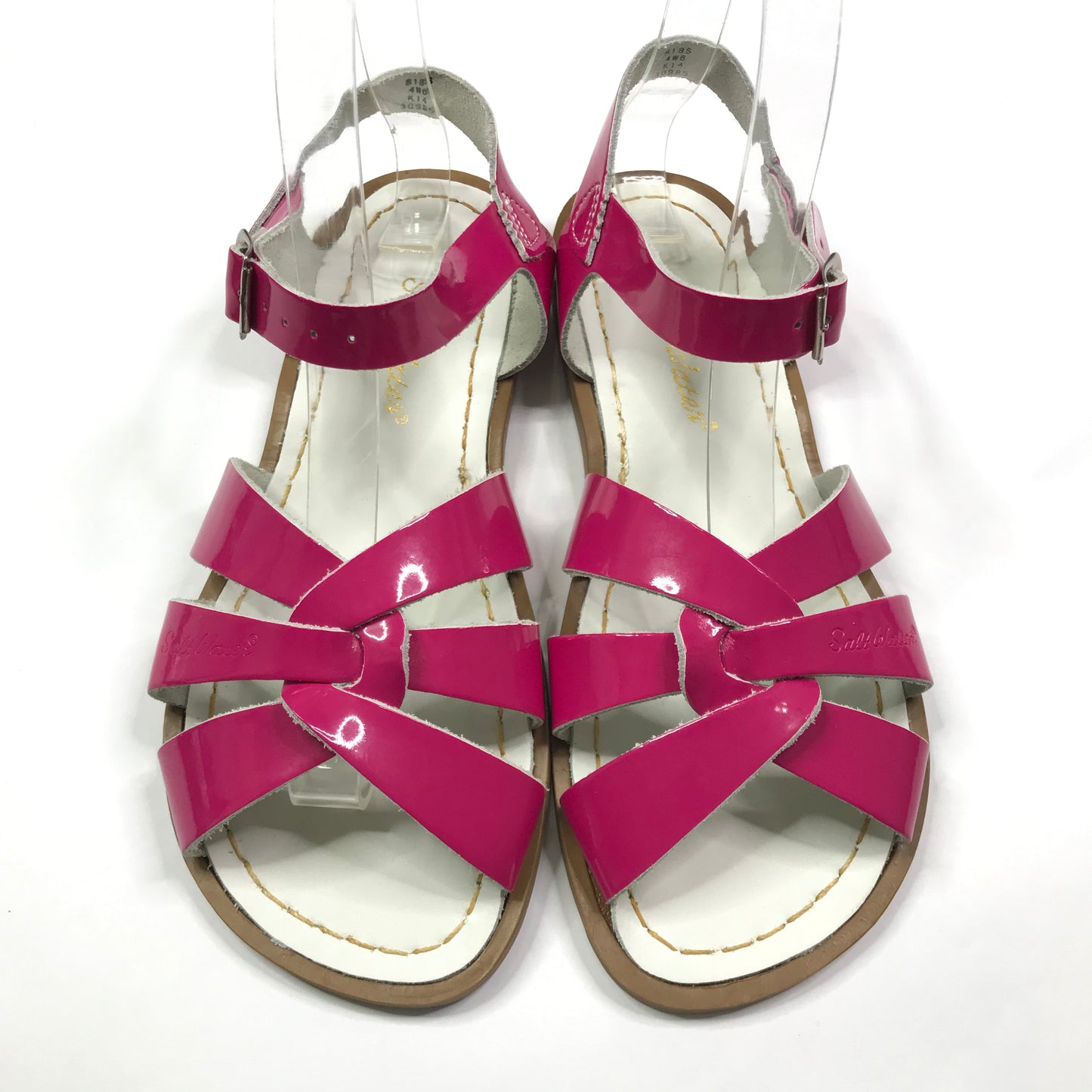 Sun-San Salt Water Original￼Shiny Fuchsia Sandals Shoes Big Girls Size 4