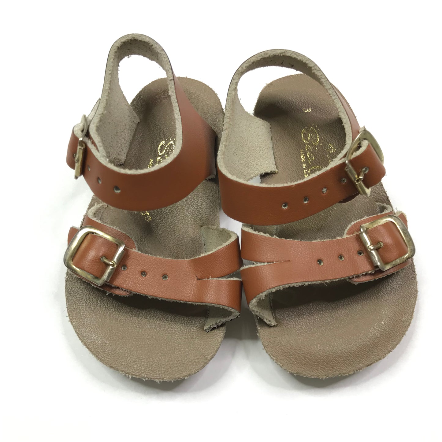 Sun-San Sea-Wee Salt Water Sandals Tan Shoes Unisex Size 3