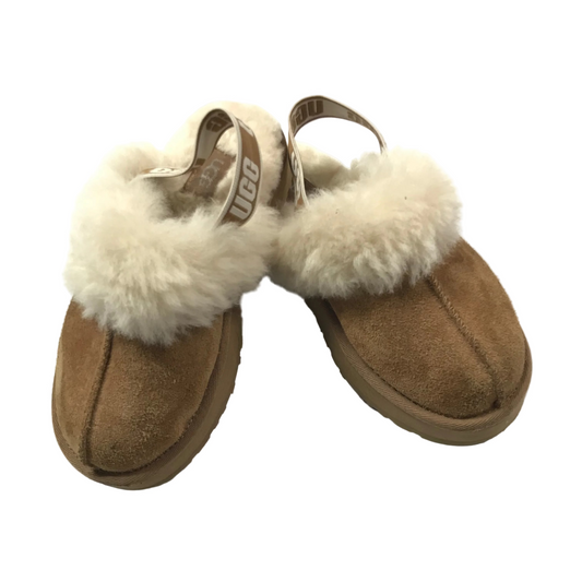 Ugg Funkette Slip On Clogs Chestnut Shoes Girls Size 13